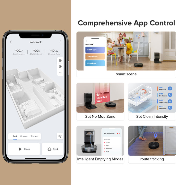 Roborock® Q5+ Auto Emptying Robot Vacuum Cleaner, 2700 Pa Suction Power